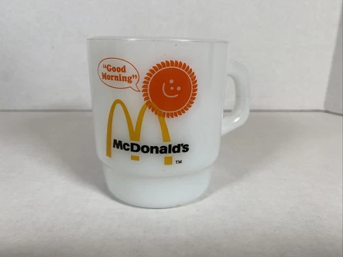 Vintage McDonalds Anchor Hocking Fire-King Good Morning Glass Coffee Mug Cup