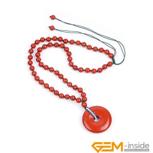 Natural Assorted Gemstones Donut Charms Pendant Necklace Jewelry Handmade 18-16" - Foto 114 di 175