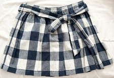 Abercrombie  Fitch Mini Skirt Plaid Elastic Waist Belt Navy/White/Gray Medium