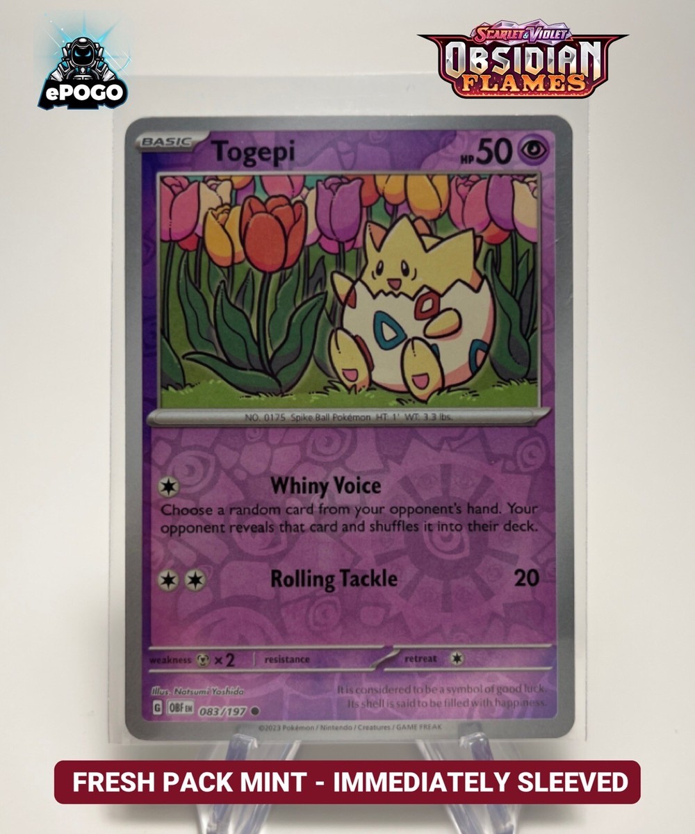 Togepi 083/197 Reverse Holo Pokemon TCG: Obsidian Flames Card MINT