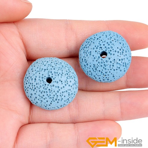 Volcanic Sponge Lava Gemstone Assorted Colors 27mm Disc Beads Jewelry Making 15" - Bild 49 von 80