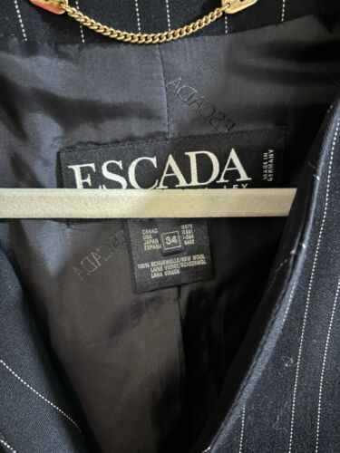 Escada Women’s Pant Suit Size 34 Wool Pinstripe - Picture 13 of 19