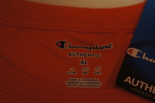 CHAMPION MEN'S NWT ORANGE SHORT SLEEVE TAGLESS T-SHIRT XL - BRAND NEW WITH TAGS - Picture 8 of 10