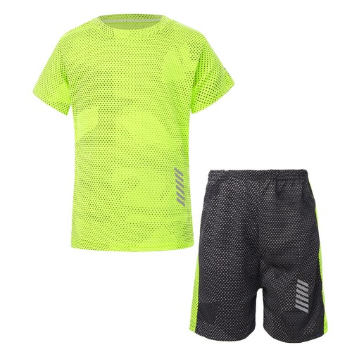 Kids Boys Shorts Exercise Activewear Team Tracksuit Pullover T-Shirt Summer Gym - Picture 17 of 54