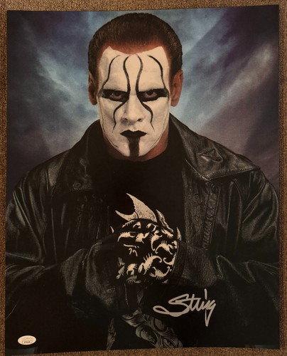 STING WWE/TNA/WCW Autographed 16x20 Photo Blue Background