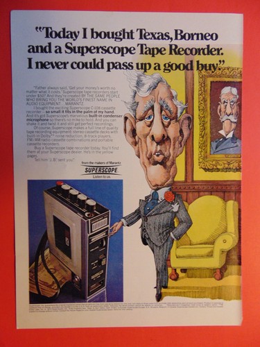 1974 Marantz Superscope Tonbandgerät Vintage Printanzeige