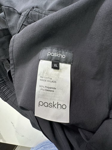 Paskho Sanctuary Cropped Pleated Stretch Tech Travel Pants Dark Black Size XL - Picture 3 of 3