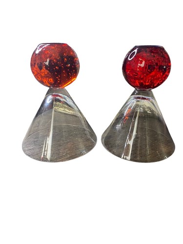 2 Gafas Martini Vintage Cointreau Controladas Burbuja Naranja Rojo Base de Bola - Imagen 3 de 5