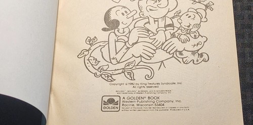 Vintage 1977"Pinocchio POPEYE 1982 UNUSED Coloring Books" Playmore/ GOLDEN" - Picture 8 of 12