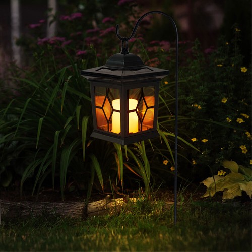 2er Set LED Solar Garten Steck Laternen Lampen schwarz Erdspieß Dekoration Außen - Bild 8 von 10