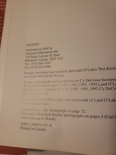 Land O Lakes Treasury of Country Heritage Meals & Menus Hardback Cookbook - Picture 6 of 13