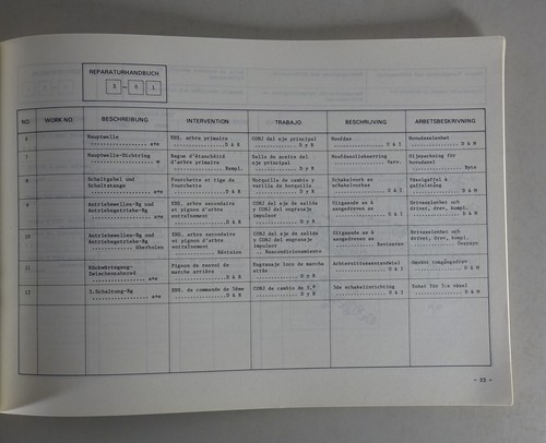 Arbeitsrichtzeiten/Manual de Taller Subaru XT Stand 02/1987 - Imagen 4 de 4