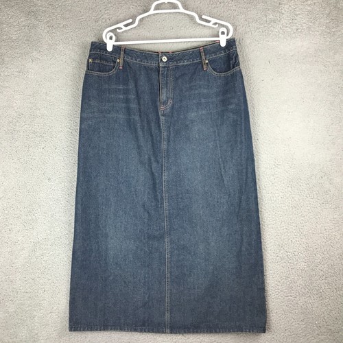 Cato Womens A Pencil Denim Blue Jeans Ankle Length Maxi Dress Size 16W