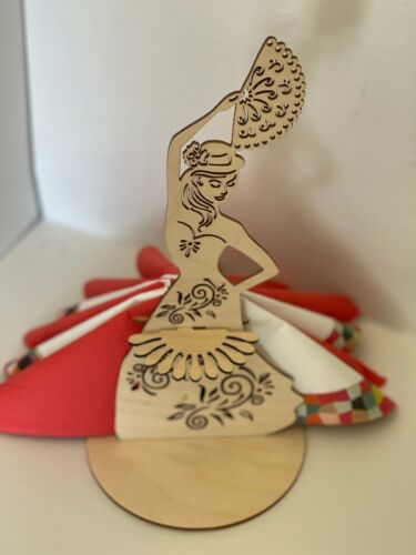 "Soporte para servilletas ""BAILARINA"" 11"" de alto | Ajuste de mesa | Regalo para ella | Decoración de cumpleaños | - Imagen 6 de 6