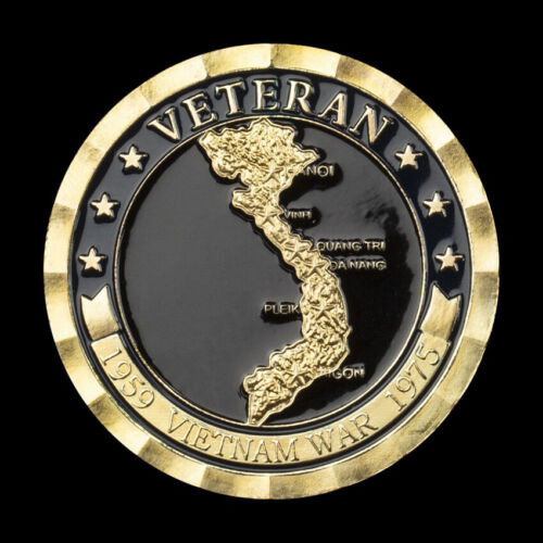 Gold Gift Challenge Coin Commemorative 1959-1975 Vietnam War Decoration - Picture 3 of 6