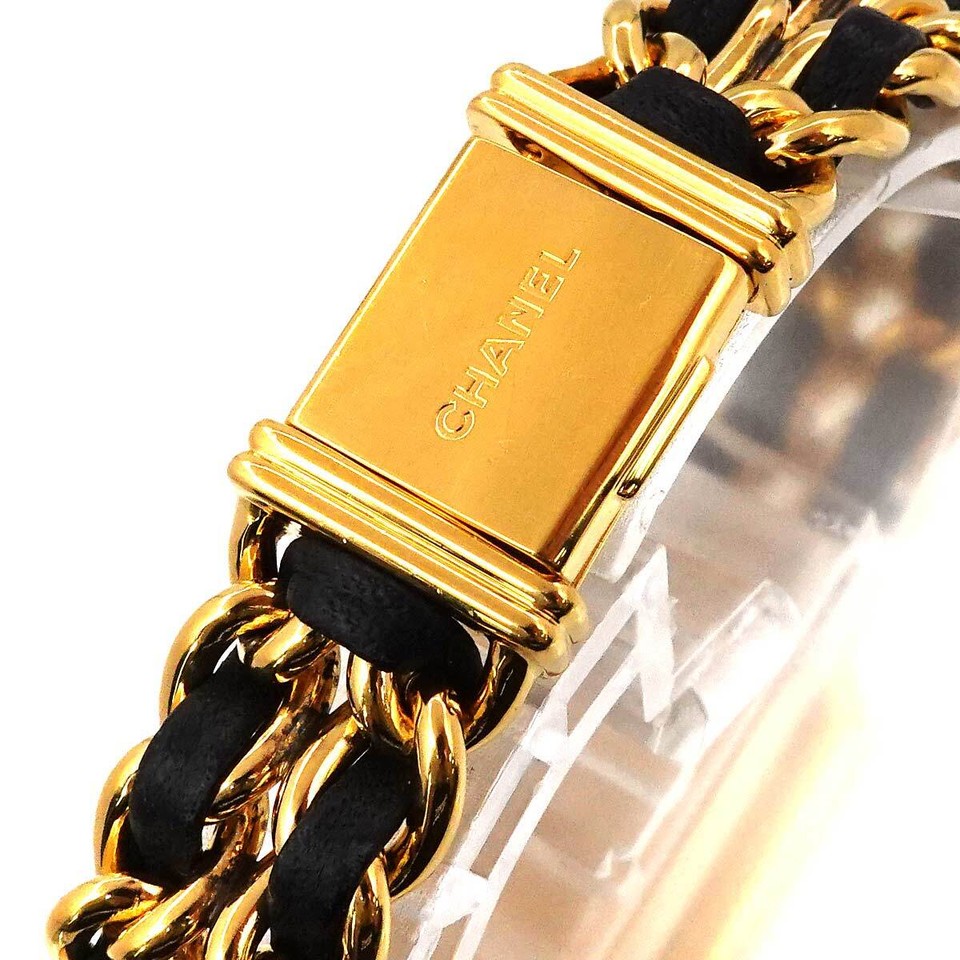 CHANEL Premiere Size M H0001 Vintage Quartz Black Dial Ladies Watch