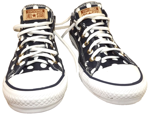 Converse All Star Polka Dot Navy Chuck Taylor Low Top Shoes 530047F Womens 9 US