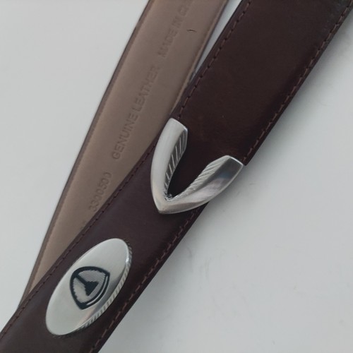Mens Brown Leather Belt Golf Concho Logo Size 38 - Picture 1 of 11