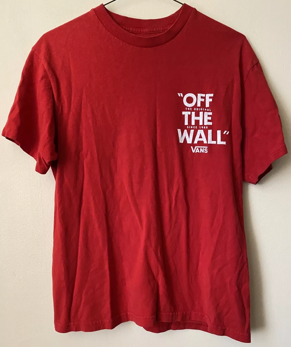 Red and white cheap vans t shirt
