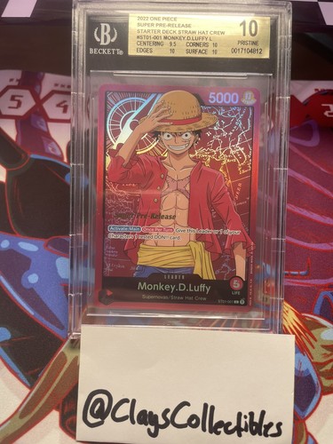BGS 10 - Super Pre-Release - Monkey D Luffy Leader ST01-001 - One Piece