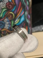 Copper, Silver and Titanium Striped Ring, Wedding Band, 5mm, Affordable Jewelry