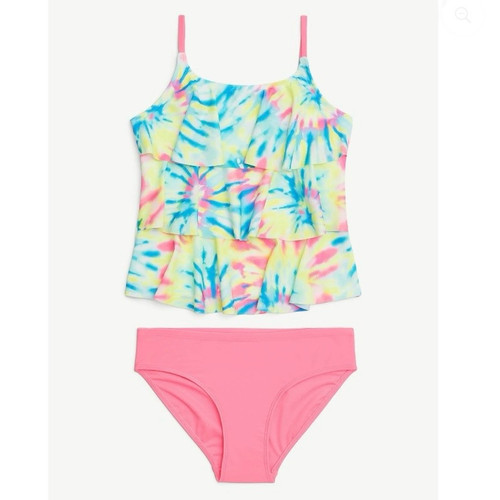 Justice Girls Ruffle Tankini Top Bikini Bottom 2 Piece Swimsuit XL 16-18 New