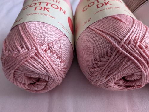 Sirdar Double Knitting Cotton Yarn Bundle - Pink /Blue /Beige - 5 X 100g Balls - Picture 2 of 7