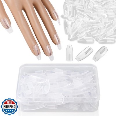 100PCS Replacement Nail Tips for Practice Hand - Clear Refill Acr