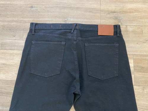 Pantalones de mezclilla rectos Hiroshi Kato The Hammer para hombre 38x31 lavado nocturno con puños - Imagen 12 de 13