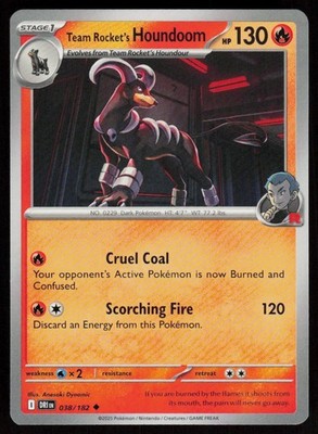 Team Rocket's Houndoom 038/182 Uncommon Destined Rivals Pokemon Near Mint