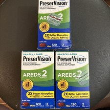 PreserVision Areds 2 Eye Vitamin and Mineral - 120 Softgels 3 Pack Exp3/27 