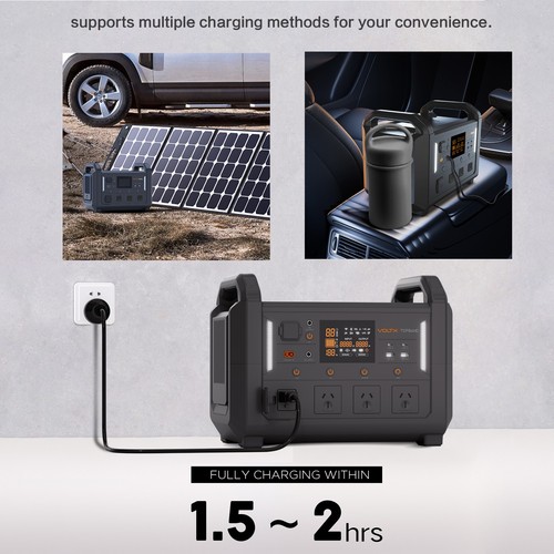 Portable Power Station 1200W 1152Wh Solar Generator Battery Camping UPS Backup - Picture 5 of 24