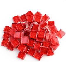 Mosaic Tiles,Glass Tiles, Shine Crystal Mosaic Glass Pieces Bulk Square Glitter