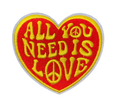 All You Need Is Love Hippie Iron On Patch Anti War Love Peace Applique