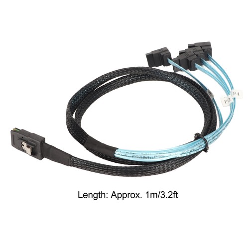 Mini SAS SFF To 4 7Pin Data Cable Mini SAS SFF 8087 To 4 7Pin Righ NEW - Afbeelding 2 van 12