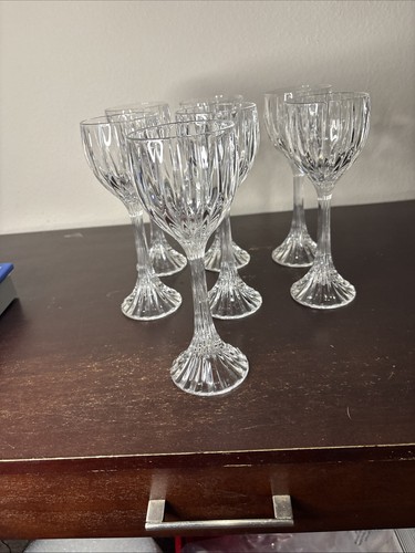 7 Mikasa Park Lane Crystal Hock Wine Glasses Tall 8¼”