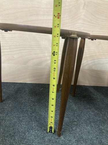 Mid-Century Atomic Walnut Stacking Round Side Tables - Set of 2 - Picture 7 of 9