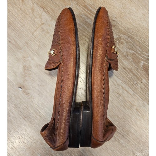 Vintage Bally Men's Brown Woven Leather Lightweight Loafer sz 10M Minimalist - Picture 8 of 9