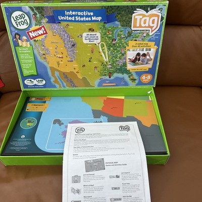LeapFrog Tag Reading System Interactive United States Map Double Sided USA