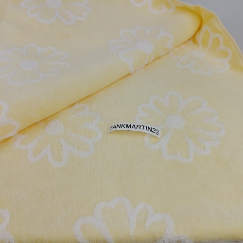 Set of 6 Towels (2) Bath (2) Hand (2) Tip Soft Yellow Daisy White Reversible - Picture 6 of 20
