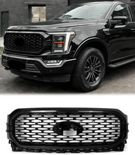 Unpainted Honeycomb Front Bumper Grille Compatible with 2021-2023 F150 XL XLT St