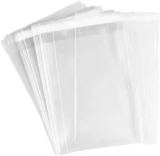 100 Clear Large Cello Bags Adhesive 2 mils Self Sealing OPP Plastic Gift Bags...