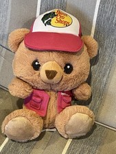 Bass Pro Shop Teddy Bear Plush Pink Trucker Hat Vest 9  Display Only Logo Cute  