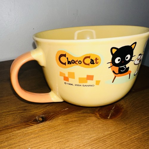 Y2K Vintage 1996 2004 Sanrio Chococat Keramik große Tasse Ramen Schale Sammlerstück RAR - Bild 2 von 8