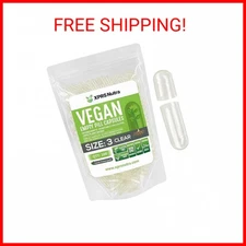 XPRS Nutra Size 3 Empty Capsules - 100 Count Clear Empty Vegan Capsules - Vegeta