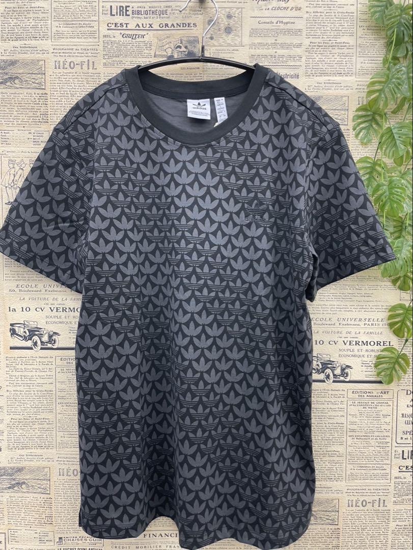 Adidas Women L Korea-Only Monogram Tee Black L Size Limited