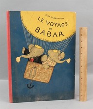 Antique 1932 Jean de Brunhoff Le Voyage de BABAR Elephant French Childrens Book