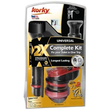 Korky 4010XP Toilet Repair Kit 2-Inch Fill Valve Flapper Black Complete Fix