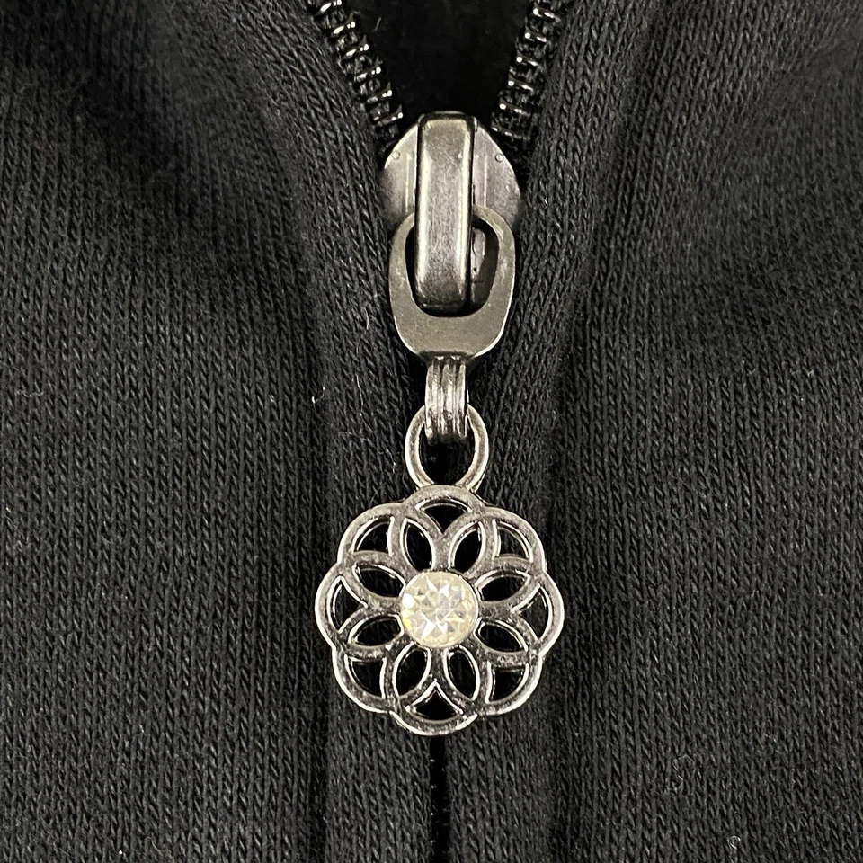 Chaqueta polar Catherines 3X negra brillante invierno árboles 26/28W parte superior bordada Foto 3 de 4