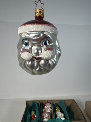 14 Inge Christmas Heirlooms Glass Ornaments Santa St Nick Angel Made In Germany - Picture 23 of 24